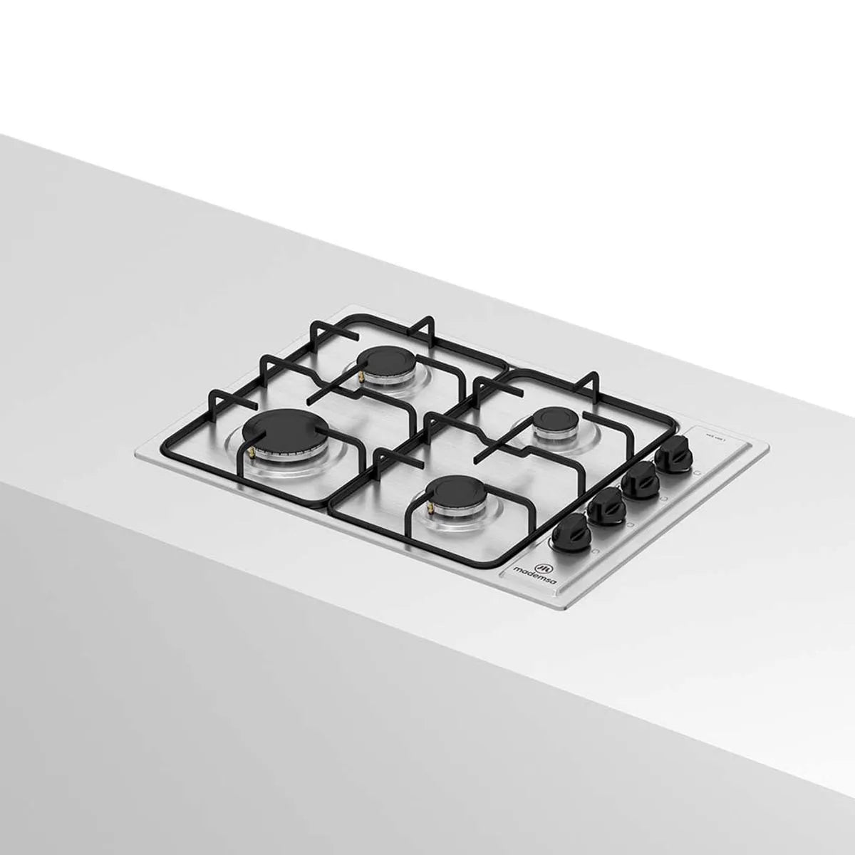 Encimera a Gas 4 Platos Mademsa Encendido Eléctrico y Parrilla Esmaltada MCE 435E T Inox