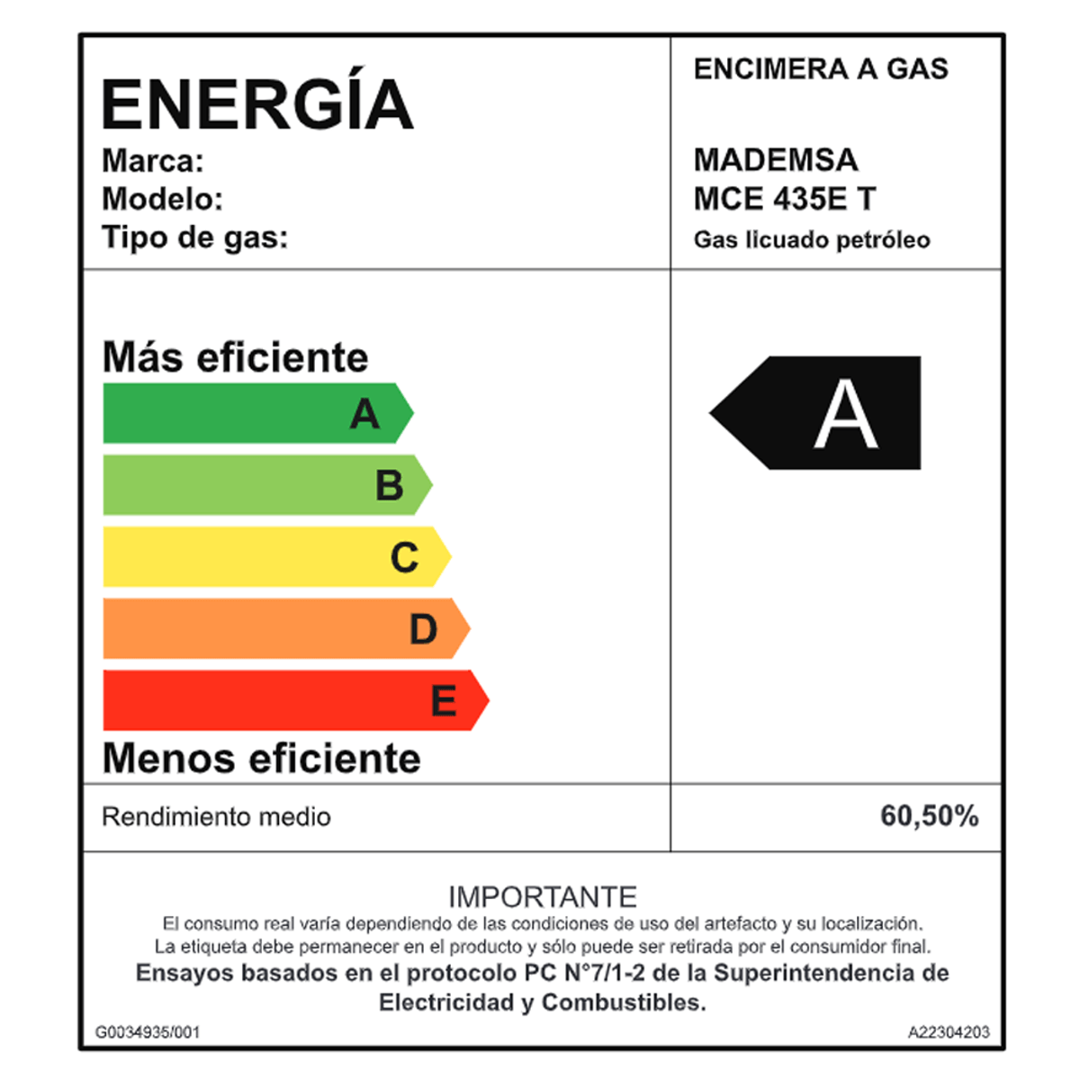 Encimera a Gas 4 Platos Mademsa Encendido Eléctrico y Parrilla Esmaltada MCE 435E T Inox