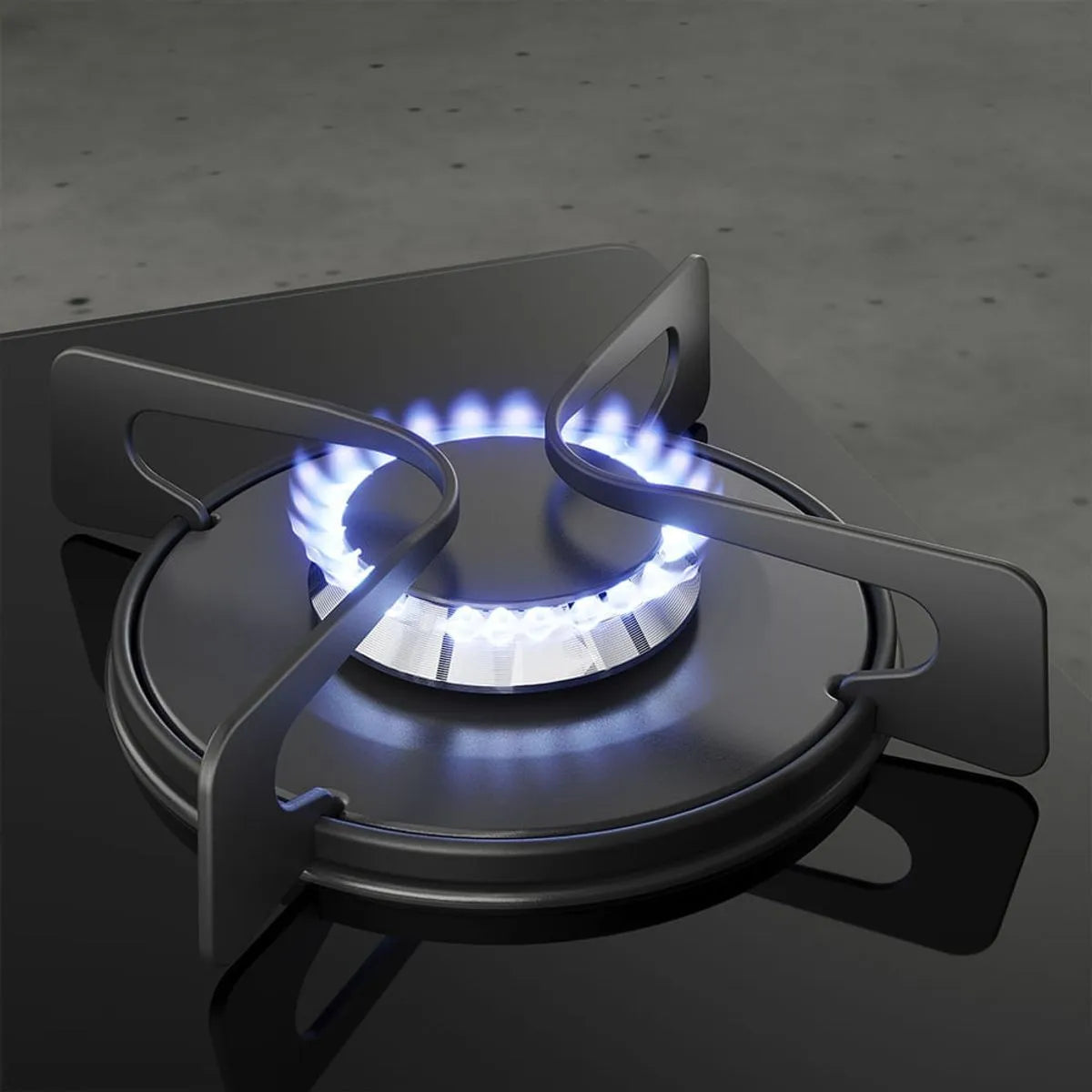 Encimera a Gas 4 Platos Fensa Vidro Templado y Encendido Eléctrico F GC60V A Negra