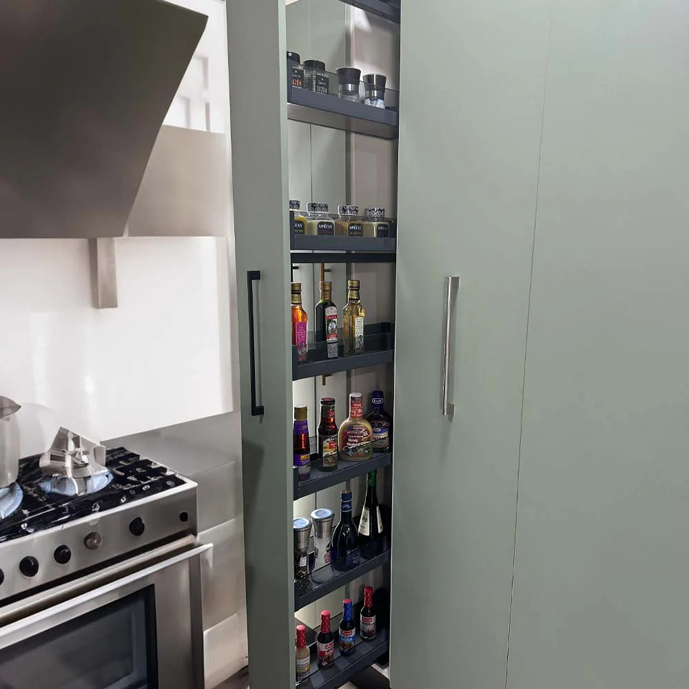 Columna extraíble 6 canastos aluminio y vidrio
