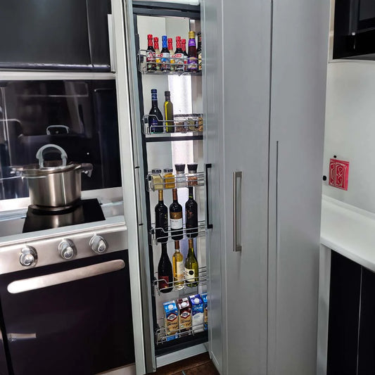 Columna extraíble 6 canastos acero cromado