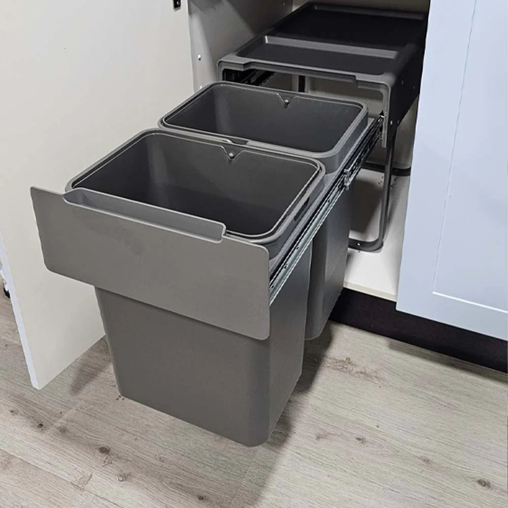 Basurero Doble 40L para Puerta Abatible con Contenedores Extraíbles