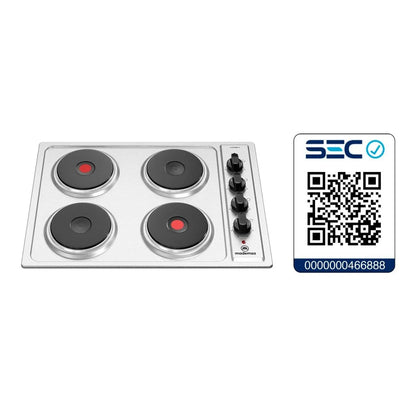 Encimera Eléctrica 4 Platos Mademsa Luz Indicadora de Funcionamiento M EE48ED A Inox