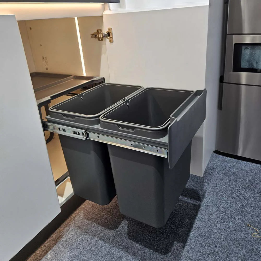 Basurero Doble 40L para Puerta Abatible con Contenedores Extraíbles