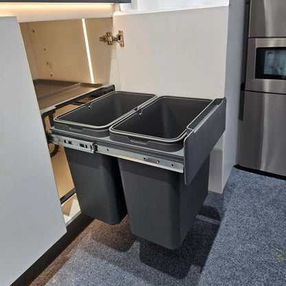 Basurero Doble 40L para Puerta Abatible con Contenedores Extraíbles