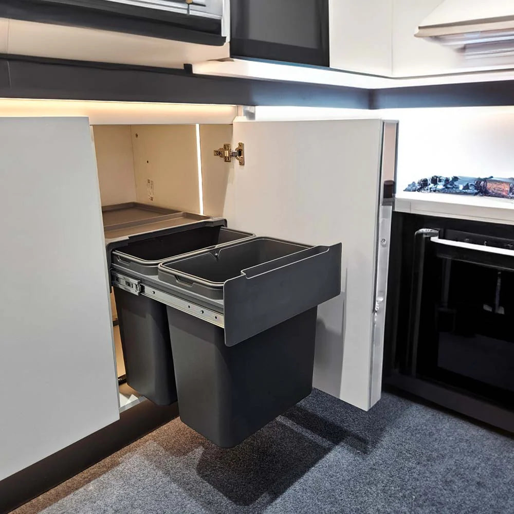Basurero Doble 40L para Puerta Abatible con Contenedores Extraíbles
