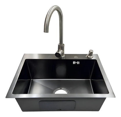 Lavaplatos Deluxe 60x45 Negro y plateado
