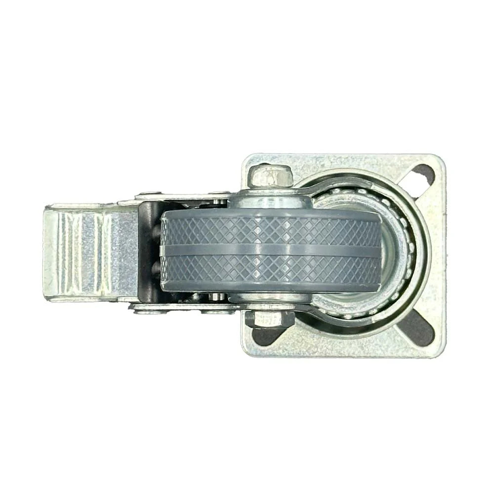 Rueda base goma gris con freno